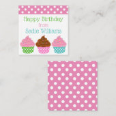 水玉模様カップケパーソナライズされたーキ贈答用包装カード ノートカード (正面/裏面)