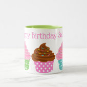 水玉模様カップケーキ個人用マグ ツートーンマグカップ (中央)