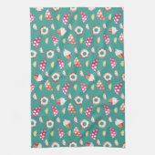 水玉模様カップズケーキドヌートレモンズグレープフルーツ キッチンタオル (縦)