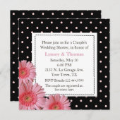 水玉模様カップルウェディングシャワー招待状 招待状 (正面/裏面)