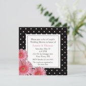 水玉模様カップルウェディングシャワー招待状 招待状 (スタンド正面)