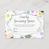 水玉模様カラフルはキャンディーの数を推測トレンディー エンクロージャーカード (正面)