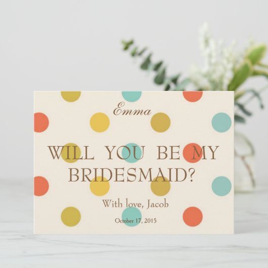 水玉模様カラフルは私の花嫁になる 招待状 (スタンド正面)