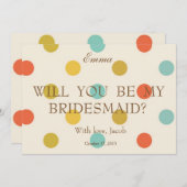 水玉模様カラフルは私の花嫁になる 招待状 (正面/裏面)