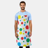 水玉模様カラフルエプロン；サイズを選択 エプロン (着用した状態)