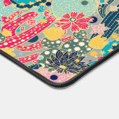 水玉模様カラフルサボテン模様 デスクマット (コーナー)