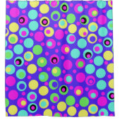 水玉模様カラフルパーティーシャワーカーテン シャワーカーテン (正面)