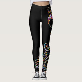 水玉模様カラフルピーコック レギンス