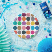 水玉模様カラフルベビーシャワー誕生日パーティー ペーパープレート (パーティー)