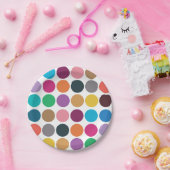 水玉模様カラフルベビーシャワー誕生日パーティー ペーパープレート (パーティー)