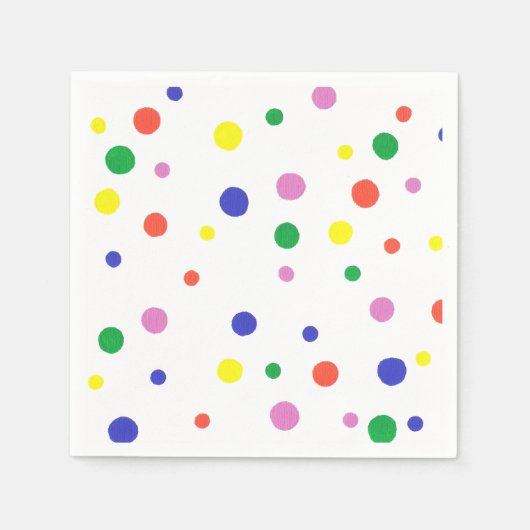 水玉模様カラフル紙ナプキンス スタンダードカクテルナプキン (正面)
