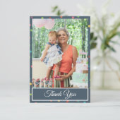 水玉模様カラフル誕生日ありがとう写真 サンキューカード (スタンド正面)