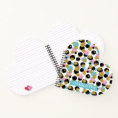 水玉模様カラフル金ゴールドグリッター名前をカスタムするガールズ ノートブック (内部)