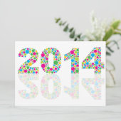 水玉模様カラフル2014年新年招待状 招待状 (スタンド正面)
