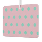 水玉模様カーエアフレッシュナー（ピンク&アクア） カーエアーフレッシュナー (左)