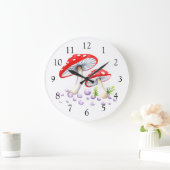 水玉模様キノコ ラージ壁時計 (ホーム)