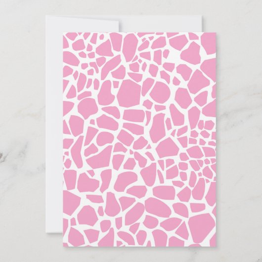 水玉模様キリンベビーシャワー招待状(少女) 招待状 (裏面)