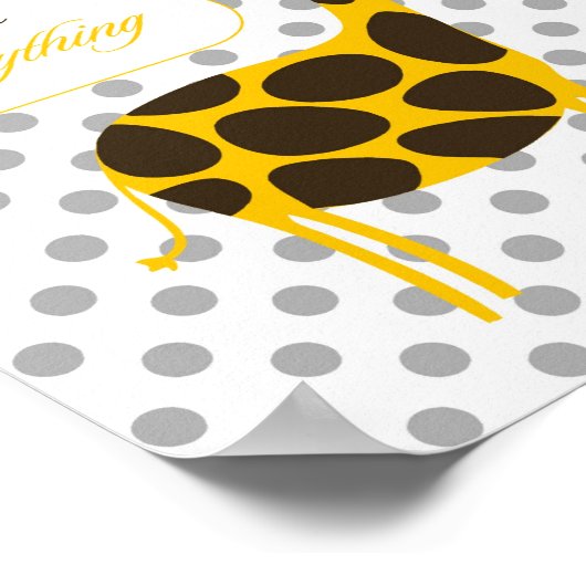 水玉模様キリン科イエロー男の赤ちゃん子供部屋 ポスター (角)