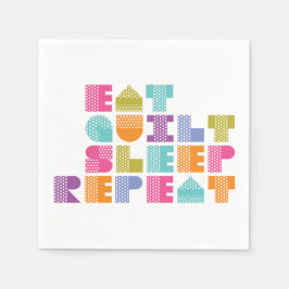 水玉模様キルトブロック文字引用文 スタンダードカクテルナプキン