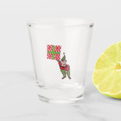 水玉模様ギフトショットガラス付き澄ん小妖精や小人 ショットグラス (正面)