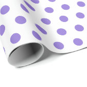 水玉模様クラシックパープル誕生日パーティー ラッピングペーパー (ロールコーナー)