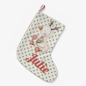 水玉模様クリスマスストッキング付き/アヒル スモールクリスマスストッキング (正面 (吊り時))