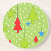水玉模様クリスマスパターン コースター (正面)