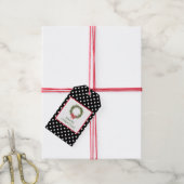 水玉模様クリスマスプレゼントラベル ギフトタグ (より糸付き)