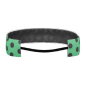 水玉模様グリーンとブラックパターン アスレチックヘッドバンド (裏面)