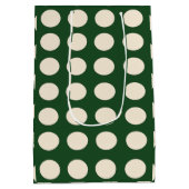 水玉模様グリーンアイボリーカラー水玉模様 ミディアムペーパーバッグ (裏面)