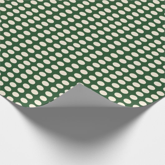 水玉模様グリーンアイボリーカラー水玉模様 ラッピングペーパー (角)