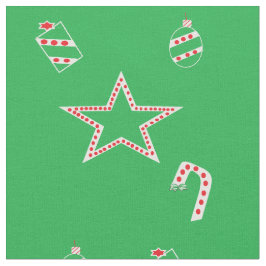 水玉模様グリーンクリスマスファブリック ファブリック