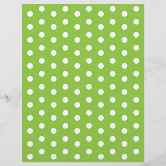 水玉模様グリーンホワイトベビースクラップブック紙 (正面)