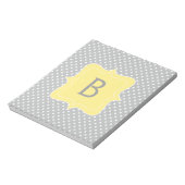 水玉模様グレイとイエローモノグラム ノートパッド (回転)