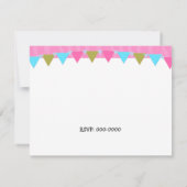 水玉模様ケーキ及びプレゼント誕生日招待状 招待状 (裏面)