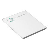 水玉模様コーヒーカップパーソナライズされたメモ帳 ノートパッド (アングル)