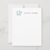 水玉模様コーヒーカップ水彩 ノートカード (正面)