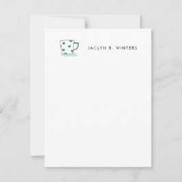 水玉模様コーヒーカップ水彩 ノートカード