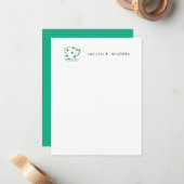 水玉模様コーヒーカップ水彩 ノートカード (正面/裏面インサイチュ)