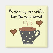 水玉模様コーヒーマグとコーヒーことわざ マグネット (正面)