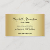 水玉模様ゴールデンブラックスタイリッシュグモダンラムファンシー 名刺 (裏面)