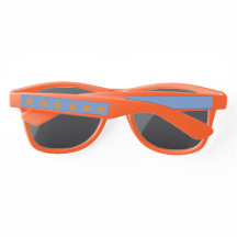 水玉模様サングラス（デニムブルー&オレンジ）