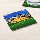 水玉模様サン！ スクエアペーパーコースター (アングル)