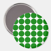 水玉模様サークル&スポット：緑の水玉模様 マグネット (正面/裏面)