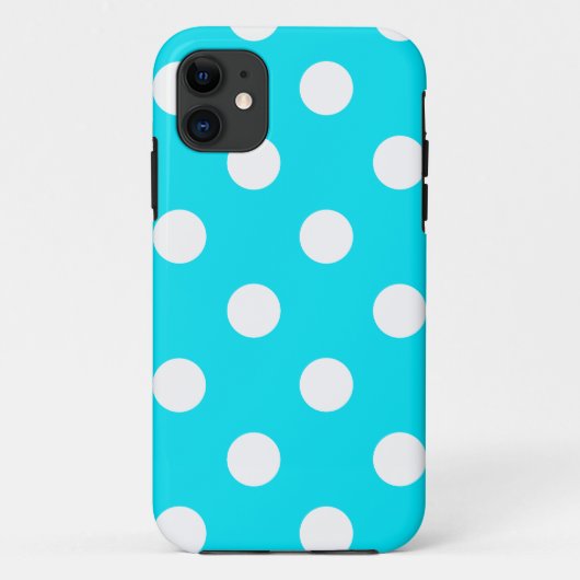 水玉模様シアン16進コード00E3F4 Case-Mate iPhoneケース (裏面)