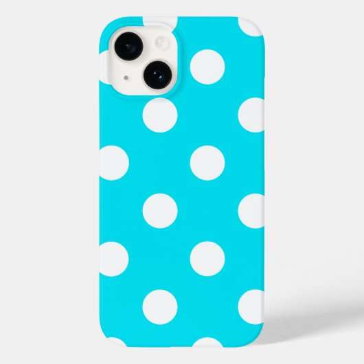 水玉模様シアン16進コード00E3F4 Case-Mate iPhoneケース (裏面)