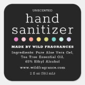 水玉模様シャルボードハンドサニタイザーソープ スクエアシール (正面)