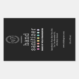 水玉模様シャルボードラージハンドサニタイザーソープ 長方形シール