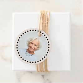 水玉模様シンプル写真ギフト編集可能シック フェイバータグ