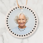 水玉模様シンプル写真ギフト編集可能シック フェイバータグ (正面)